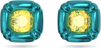Swarovski Cushion Cut Oorbellen Dulcis - Dames - Oorbellen - Groen - ONE Size - Accessoires