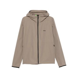 HUGO BOSS Lichte Jas met Capuchon - Heren - Zomerjassen - Beige - M - Jassen