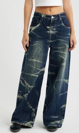 YMI Billie Baggy Wide Leg Jeans in Dark Blue at Nordstrom, Size 11