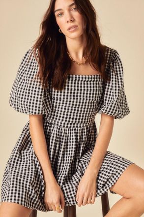 Nobody's Child Black Gingham Nova Mini Dress
