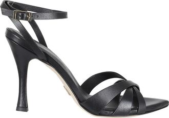Giampaolo Viozzi Sandalen met hoge hak en enkelbandje - Dames - Sandalen met hakken - Zwart - 40 EU - Leer - Schoenen