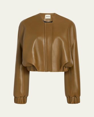 Khaite Cordan Leather Bubble Jacket