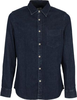 TELA GENOVA Denim Jeans - Heren - Casual Overhemden - Blauw - M - Denim - Overhemden