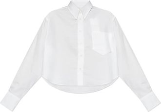 Ami Shirt met logo - Dames - Overhemden - Wit - S - Katoen - Overhemden