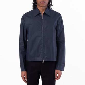 Ferragamo Ferragamo Blue Linen Blouson Jacket