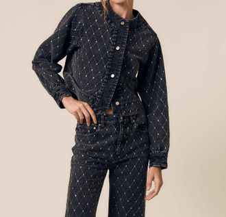 LE JEAN Diamond Stitch Jacket In Black