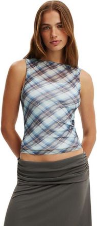 Cotton On Womens Maxi Mesh Tank in Mila Check Cosmic Star at Nordstrom, Size Xx-Small