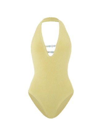 Hunza G Adriana Beaded Swim Metallic Crinkle