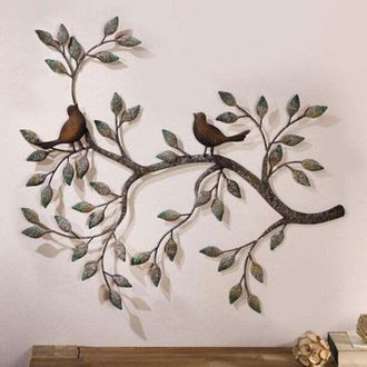 OEM Escultura De Pared Met&aacute;lica De Tortolitos - Decoraci&oacute;n R&uacute;stica Art D&eacute;co - Dimensiones 58x48 Cm - F&aacute;cil De Instalar