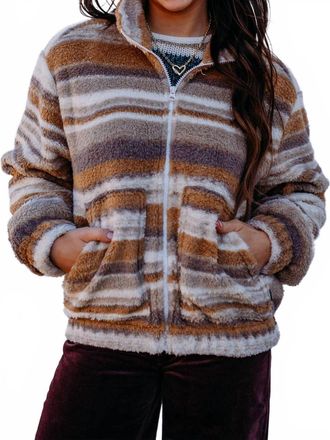 Billabong First Flight Sherpa Full Zip Jacket In Continuity