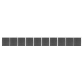 vidaXL Vidaxl - Juego De Paneles De Valla Wpc Negro 1737x186 Cm