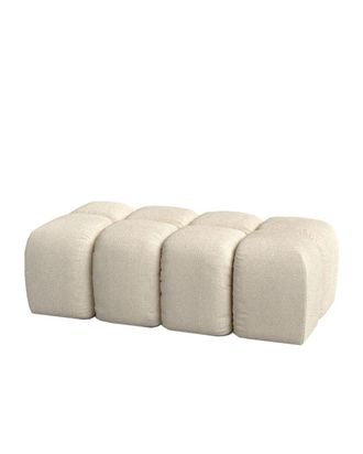 Hannun Puf reposapi&eacute;s beige boucl&eacute; 128 x 64 cm