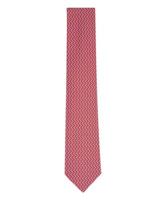 Ferragamo patterned tie - men - Silk - One Size - Red