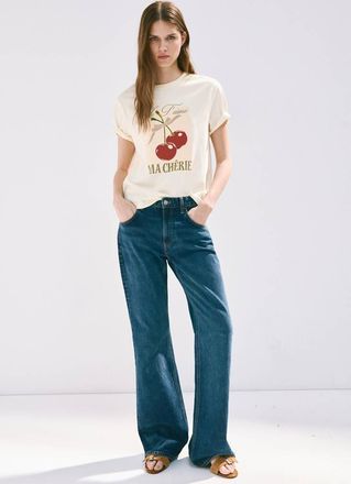 Mango Maglietta cotone stampata rosso - Donna - XS - MANGO