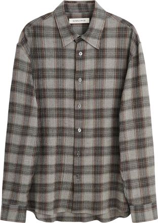 Sunflower Studio Shirt Cotton-Cashmere Blend Plaid Casual Shirt