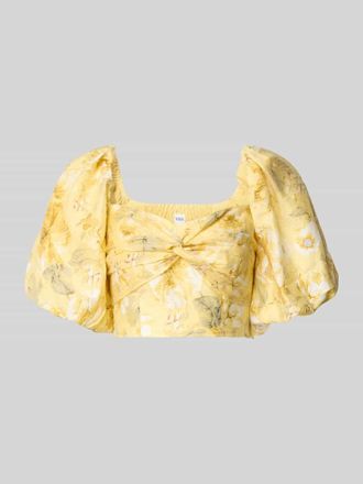 Vero Moda Cropped Blusentop mit Puff&auml;rmeln Modell LEMON in GELB, Gr&ouml;&szlig;e 34