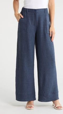 Max Studio Easy Wide Leg Pants in Heather Indigo at Nordstrom Rack, Size Small