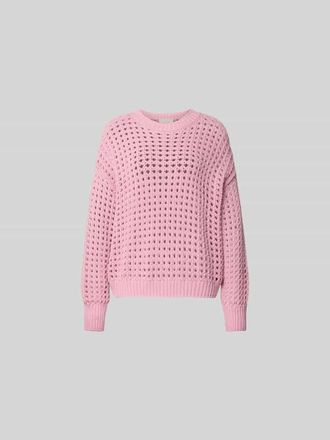 Juvia Relaxed Fit Pullover mit Lochmuster in Pink, Gr&ouml;&szlig;e XL