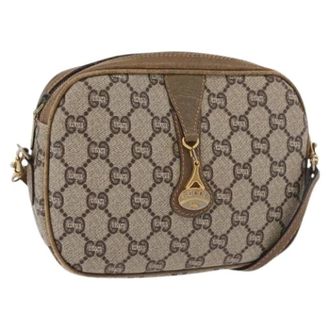 Gucci Pre-owned Cross Body Bags, female, Beige, Size: ONE SIZE Pre-owned Vintage GG Canvas Shoulder Bag