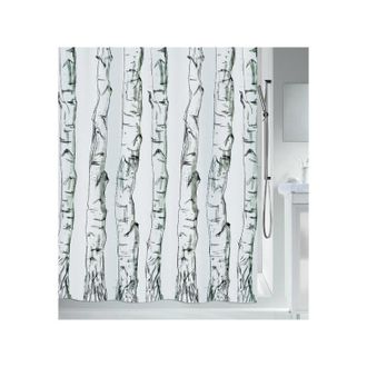 Spirella Cortina De Ducha Poli&eacute;ster Madera 240x200cm Blanco Y Negro Spirella