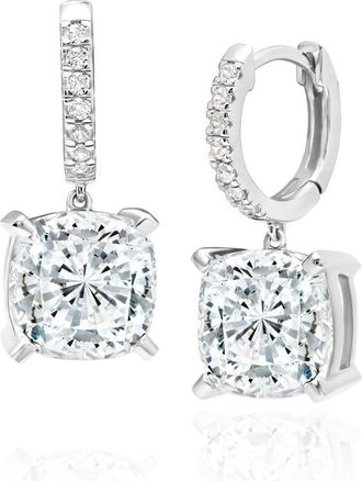 Crislu Cubic Zirconia Drop Earrings in Pure Platinum/Clear Stone at Nordstrom