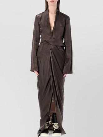 Rick Owens long sleeve wrap gown floor length