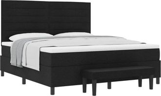 vidaXL Box Spring Bed with Mattress Black 180 x 200 cm Fabric vidaXL