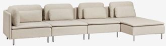 Sklum Sof&aacute; Modular Chaise Longue Derecho De 4 Piezas Con M&oacute;dulo Esquinero Oriol Sklum
