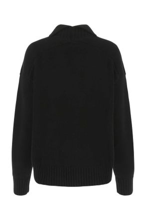 Jil Sander Womens Black Cashmere Blend Oversize Sweater 001 Maglieria