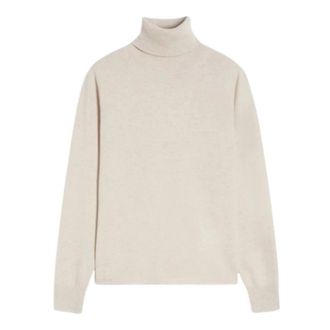 Max Mara Wol en kasjmier coltrui - Dames - Coltruien - Beige - XL - Wol - Truien & Vesten