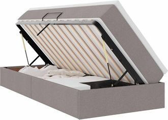vidaXL Storage Bed with Mattress Taupe 90 x 200 cm Polyester vidaXL