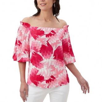 Trina Turk Floral Off Shoulder Blouse In Multicolor