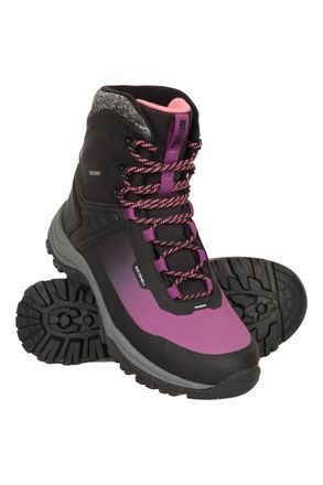 Mountain Warehouse Polar Womens Winter Boots with Ice Lock Outsole Thermal Waterproof Shoes Black