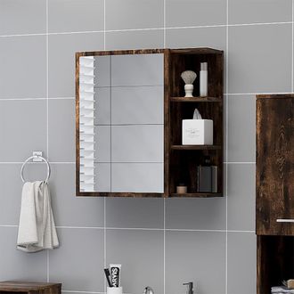 vidaXL Vidaxl - Armario Con Espejo Ba&ntilde;o Madera Roble Ahumado 62,5x20,5x64 Cm