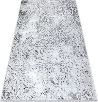 RugsX Rugsx - Alfombra Mefe Moderna 8724 Ornamento Vintage - Structural Dos Niveles De Vell&oacute;n Gris Grey 140x190 Cm