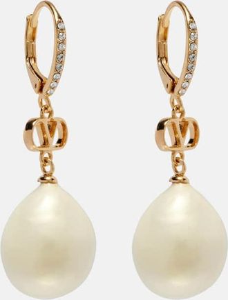 Valentino VLogo faux pearl drop earrings