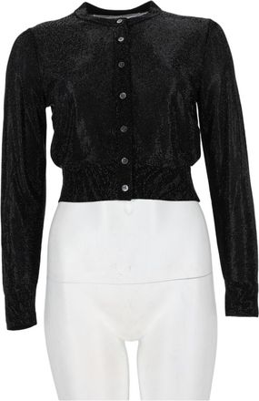 Alexander Wang Fitted Black Button-Down Sweater With Cropped Length