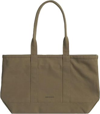 Norse Projects Tassen, unisex, Groen, ONE Size, Katoen, Canvas Tote Tas Groene Print