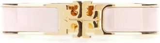 Tory Burch Goud-vergulde leren schuifarmband - Dames - Armbanden - Roze - M - Leer - Accessoires