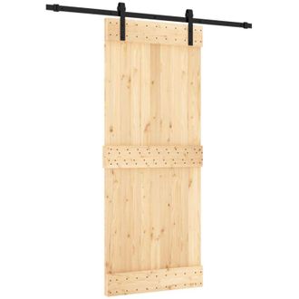 vidaXL Vidaxl - Puerta Corredera Con Herrajes Madera Maciza De Pino 85x210 Cm