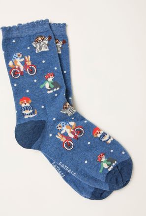 Fat Face FatFace Navy Dog Socks