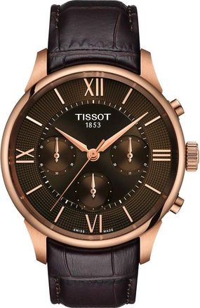 Tissot Chemin Des Tourelles Mens Brown Watch T1394623629800 Leather - One Size