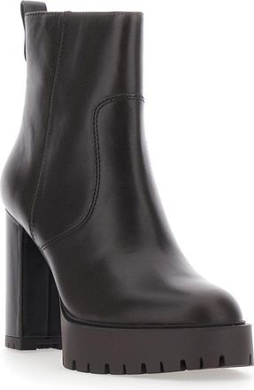 Pinko Womens Ankle Boots Clara 01 Brown Calfskin