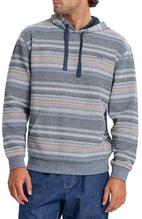 Quiksilver Great Otway Stripe Beach Hoodie in Dark Denim at Nordstrom, Size Xx-Large