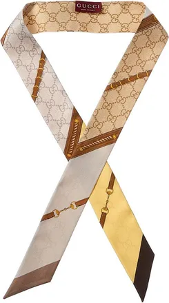 Gucci Heritage Print Silk Neck Bow