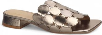 Bruno Menegatti Womens Hazel Leather Slide Sandal In Pewter