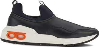 Ferragamo Gancini low-top sneakers - men - Calf Leather (top grain)/Rubber/Neoprene - 8.5 - Black