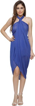 World of Shawls 100% Cotton Plain Sarong (Royal Blue)