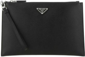 Prada Black Leather Clutch
