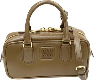Miu Miu Pre-owned Arcadie Leather 2way Bag - Dames - Vintage Mini Tas - Groen - ONE Size - Leer - Vintage